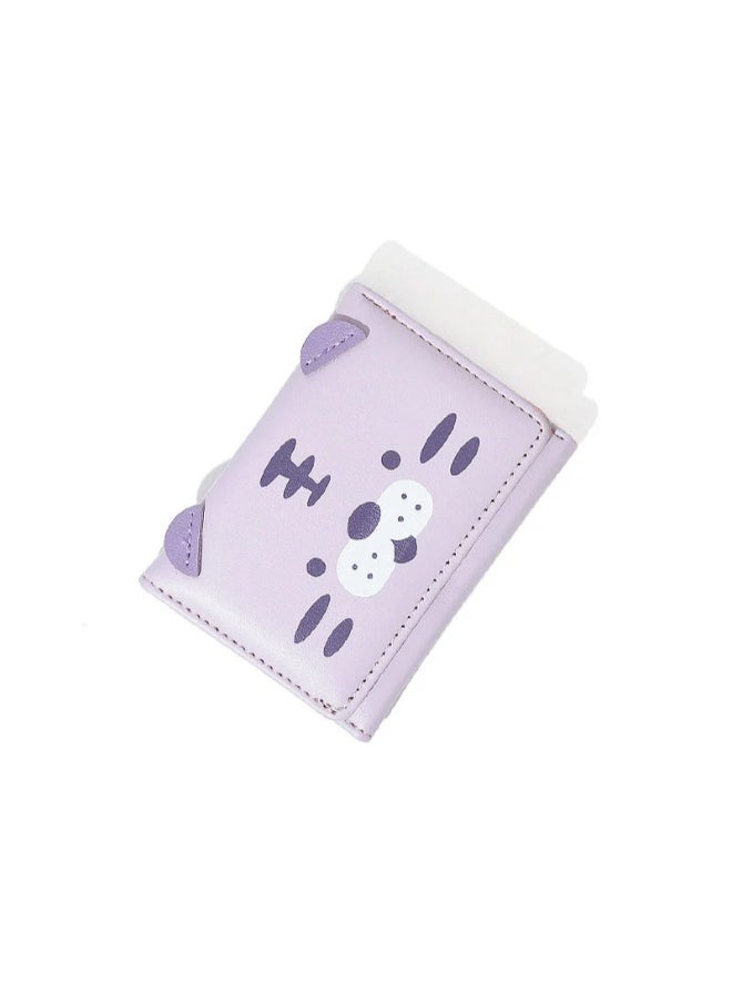 Generic Leather Flip Wallet & Card Holder with Multiple  Pockets Purple  - Image 1