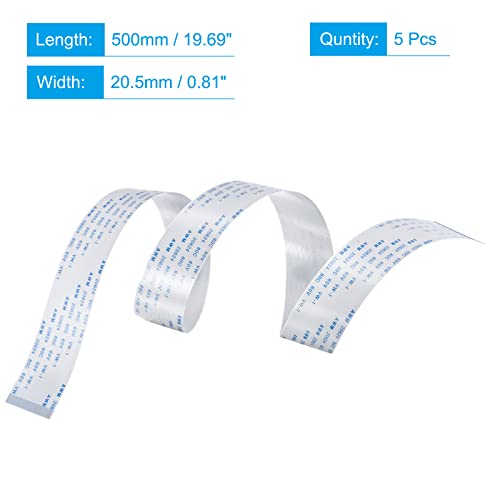 MECCANIXITY FFC Ribbon Flat Flexible Cable, 40 Pin 0.5mm Pitch 500mm Long (B Type) for LCD 3D Printer Camera DVD TV Laptop Audio Pack of 5 - Image 2