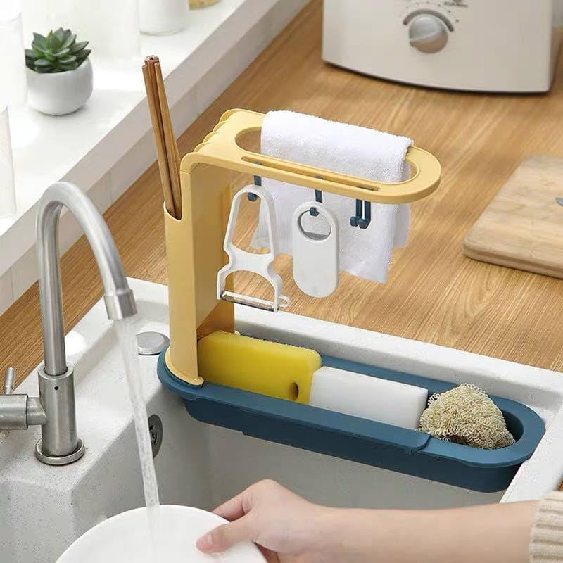 Generic Sink Organiser with Dual Drain Racks and 4 Hooks, .sa