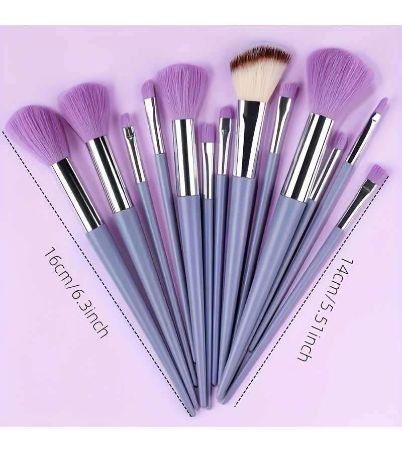 15pcs Noble Purple Soft Fluffy Makeup Brush Set Professional Foundation Eyeshadow Blending Tools - Image 4