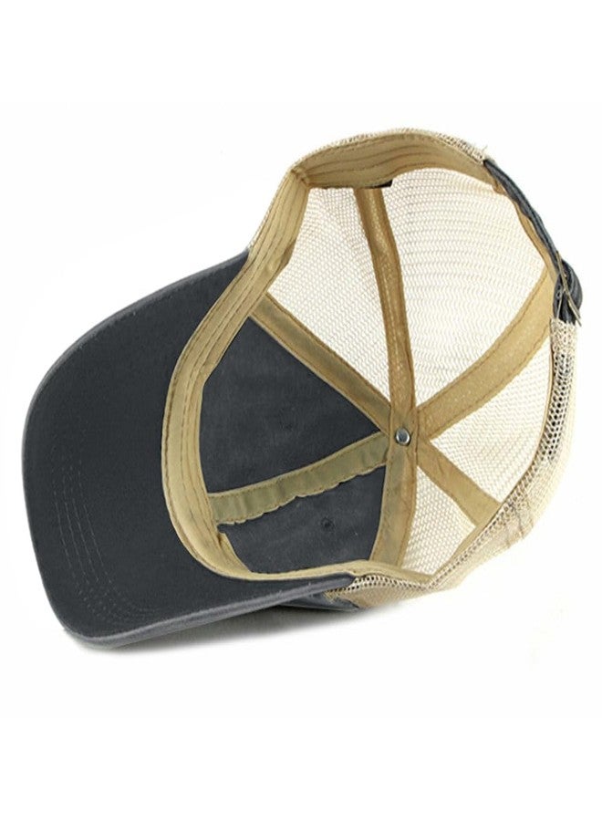 FASHIXD Vintage Washed Trucker Hat Distressed Adjustable Mesh Baseball Cap for Men Women Sun Hats Beach Outdoor Sports (US, Alpha, One Size, Black) - Image 4