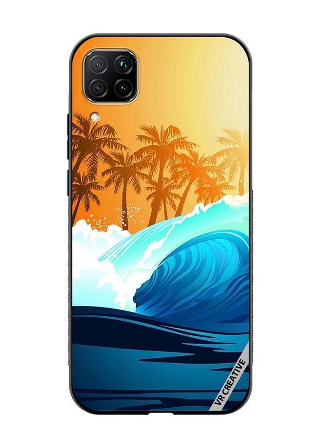VR CREATIVE Protective Case Cover For Huawei Nova 7i/P40 Lite Tropical Surfing Wave At Sunrise With Palm Tree Design Multicolour - Image 1