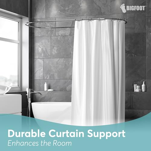 BIG FOOT BigFoot Shower Curtain Hooks - 12 Rust-Resistant Stainless Steel Double Hooks, Easy Glide & Secure Hold, Fits Any Shower Curtain Rod, Rings Hold Liners & Curtains, Nickel Color - Image 2