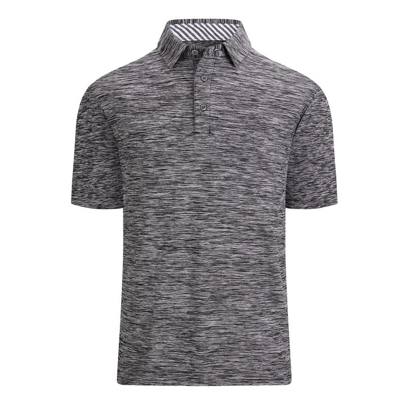 Alex Vando Mens Golf Shirt Moisture Wicking Quick-Dry Short Sleeve Casual Polo Shirts for Men,Black,M - Image 1