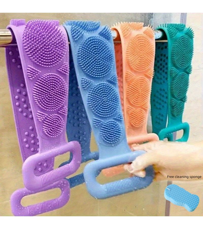 2pcs Body Sponge Brush Set With Scrub Sponge And Shower Extension - Image 2