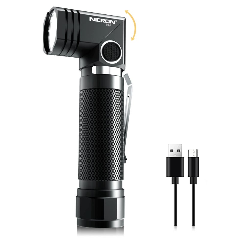 NICRON Flashlights,Rechargeable Magnetic Flashlight Super Bright 1000 lumens 6 Modes led Flashlight for Camping,Garage Work, 90°Twist EDC Pocket Tactical Flashlight IP65 Waterproof N9 - Image 1