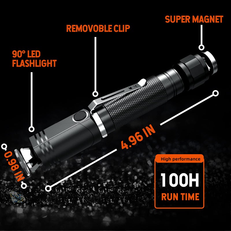 NICRON Flashlights,Rechargeable Magnetic Flashlight Super Bright 1000 lumens 6 Modes led Flashlight for Camping,Garage Work, 90°Twist EDC Pocket Tactical Flashlight IP65 Waterproof N9 - Image 5