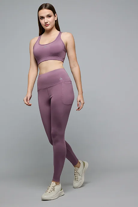 R&B Solid Leggings with Elastic Waist