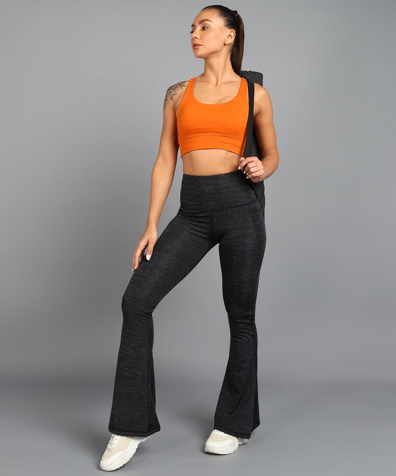 Rock Paper Scissors Women High Rise Premium Flare Gym Pants, Bootcut Style, Sweat-Wicking, Athletic Fit Wide Leg Gym Tights for Working Out, Pilates,Yoga, Fitness & Training, Black, XS - Image 5