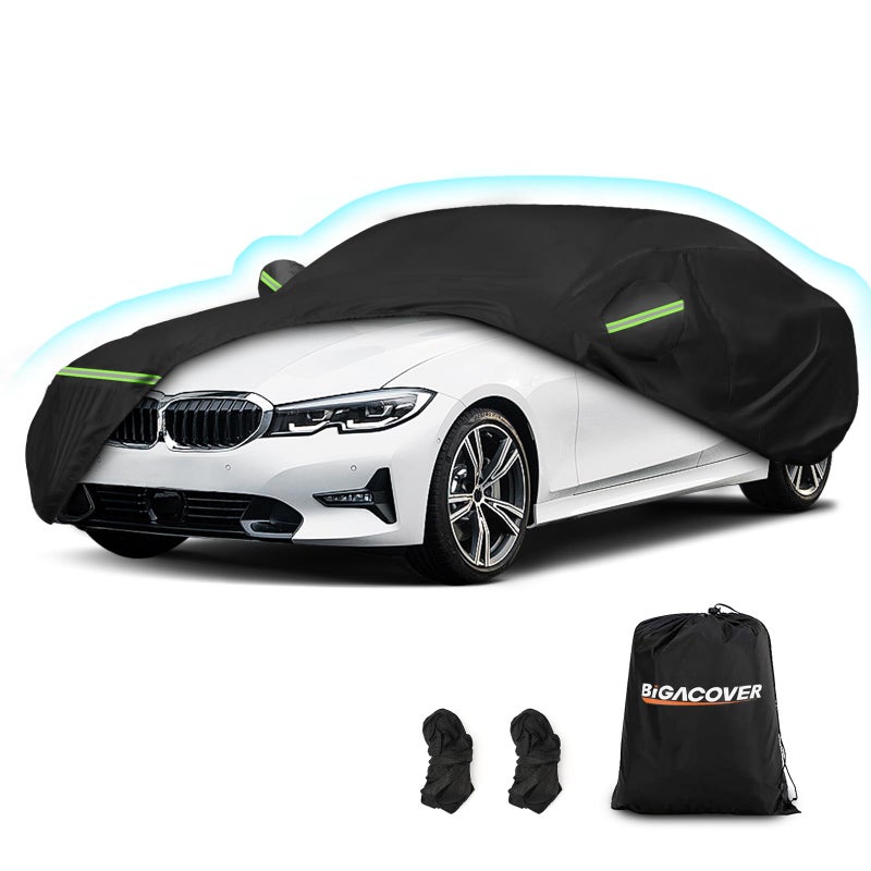 Car Cover for BMW M3 320i 328i 328d 330i 330e 335i 340i 20072023 Waterproof 210D Oxford Cloth and Cotton Cover Outdoor Full Car Covers with Zipper Windproof Heavy Duty All Weather