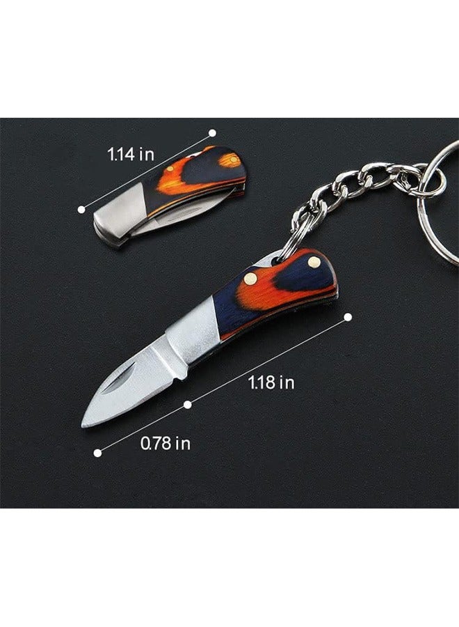 اتش واي مقبض خشبي صغير فولاذي صغير جيب محمول EDC سكين صغير قابل للطي (خشب ملون) - Image 3