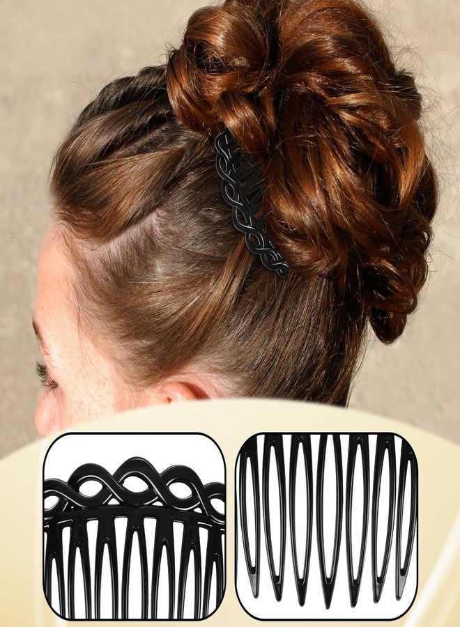 COMNICO 6 Pcs French Hair Side Combs, Women Hair Comb Accessories Plastic Twist Decorative Comb Hair Clips 3 Colors Bridal Wedding Veil Teeth Hair Combs for Multiple Hairstyles Girls Women - Image 4