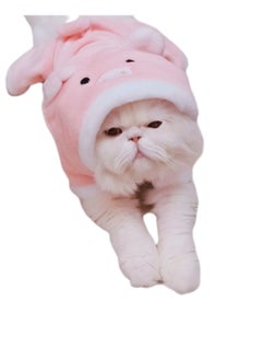 A.M Small Dog Costume, Cute Pink Design Pet Warm Hoodies Dog Clothes for Small Dogs and Cats,  Cosplay Dress Up Coat for Teacup Puppy Teddy Chihuahua Kitten  - Image 1