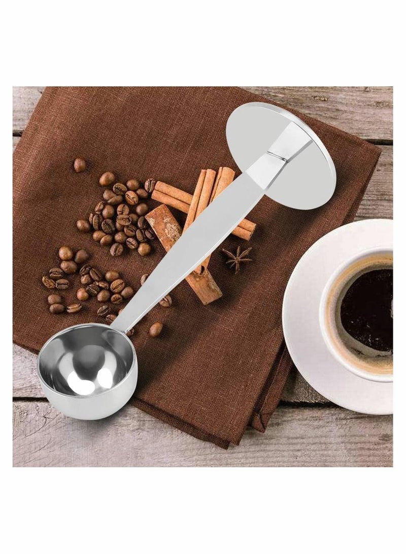 Excefore مثقاب قهوة من الفولاذ المقاوم للصدأ احترافي 2 في 1 بارستا مثقاب إسبريسو مغرفة مع ملعقة مطرقة حبوب القهوة لمقهى منزل مطبخ مكتب، قطعة واحدة - Image 2