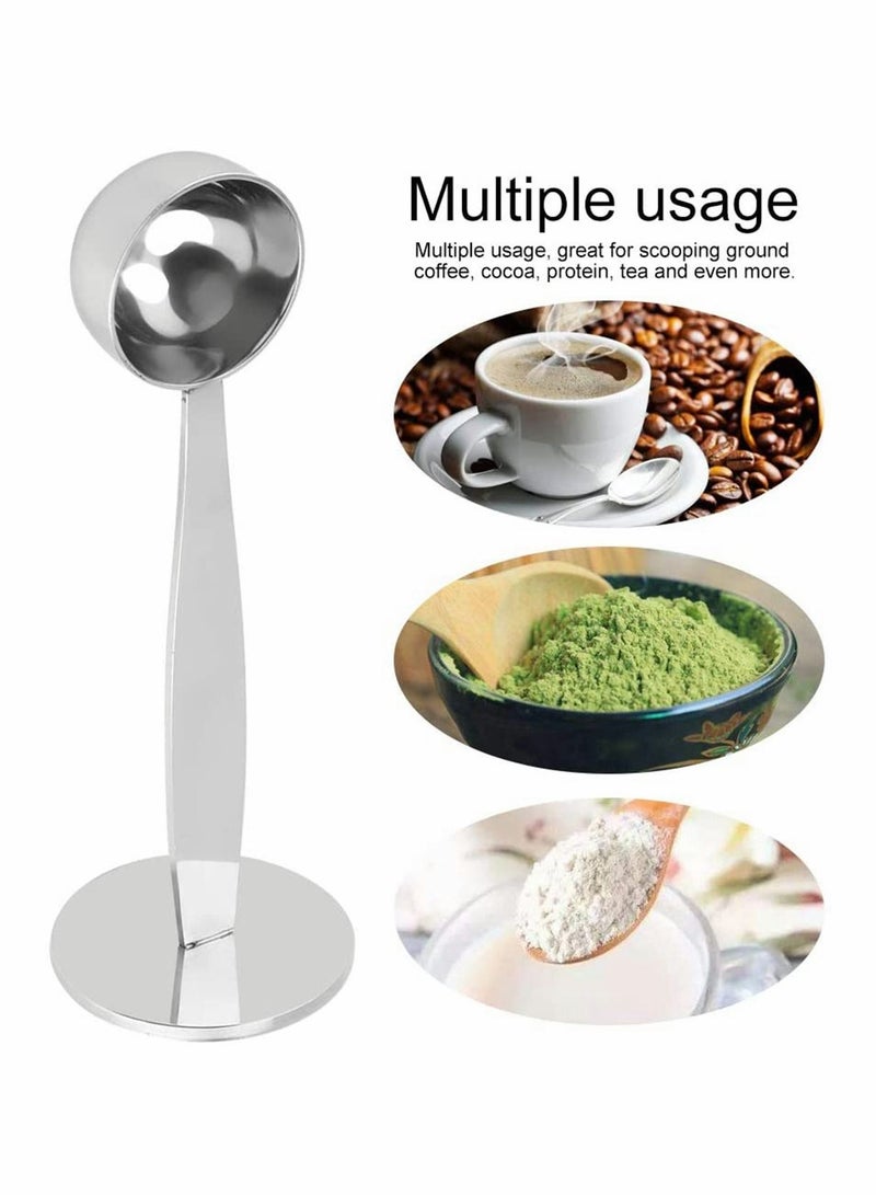 Excefore مثقاب قهوة من الفولاذ المقاوم للصدأ احترافي 2 في 1 بارستا مثقاب إسبريسو مغرفة مع ملعقة مطرقة حبوب القهوة لمقهى منزل مطبخ مكتب، قطعة واحدة - Image 4