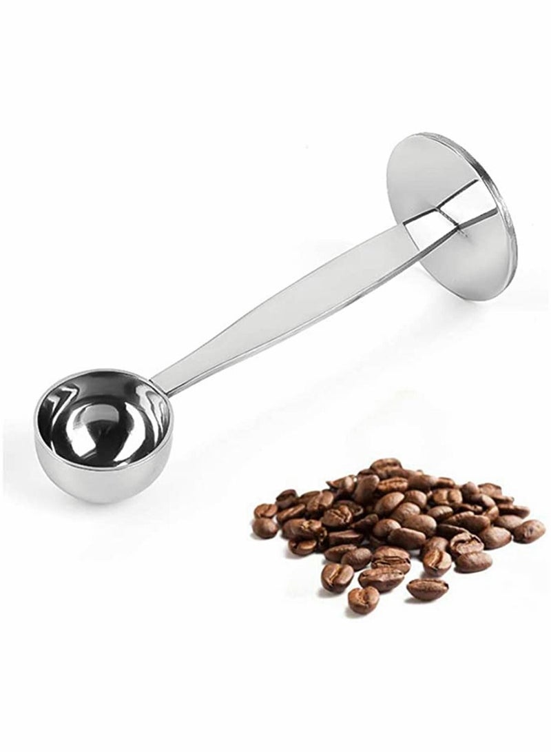 Excefore مثقاب قهوة من الفولاذ المقاوم للصدأ احترافي 2 في 1 بارستا مثقاب إسبريسو مغرفة مع ملعقة مطرقة حبوب القهوة لمقهى منزل مطبخ مكتب، قطعة واحدة - Image 1