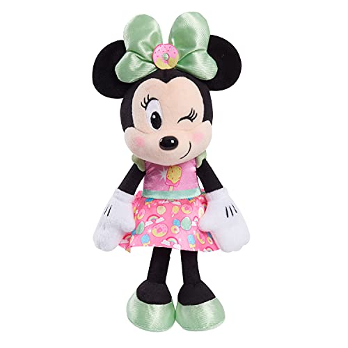 Minnie Mouse Disney Junior Minnie Mouse 8-Inch Beanbag Plush, Minnie Mouse in Pink Sweet Treats Dress, Stuffed Animal - Image 1