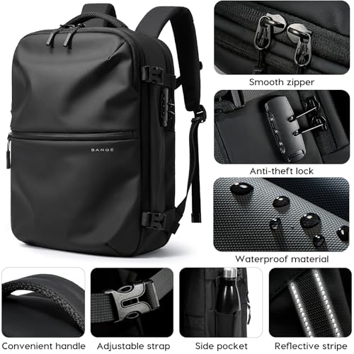 BANGE Travel Backpack with TSA lock version can hold 15.6 inch Laptop suitable Daily Commute and Overnight Flight Approved Anti-theft Bag - Image 4