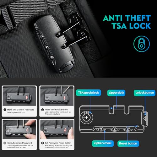 BANGE Travel Backpack with TSA lock version can hold 15.6 inch Laptop suitable Daily Commute and Overnight Flight Approved Anti-theft Bag - Image 5