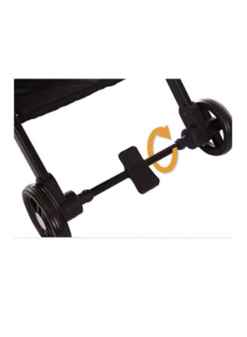 إن تك عربة أطفال للسفر قابلة للطي وخفيفة الوزن من NTECH مدمجة بأربع عجلات للسفر الجوي مع كرسي دفع بيد واحدة مع مقعد قابل للتعديل للاستلقاء للأطفال الصغار (أسود) - Image 4