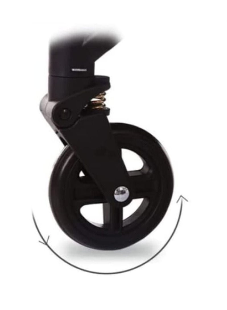 إن تك عربة أطفال للسفر قابلة للطي وخفيفة الوزن من NTECH مدمجة بأربع عجلات للسفر الجوي مع كرسي دفع بيد واحدة مع مقعد قابل للتعديل للاستلقاء للأطفال الصغار (أسود) - Image 5