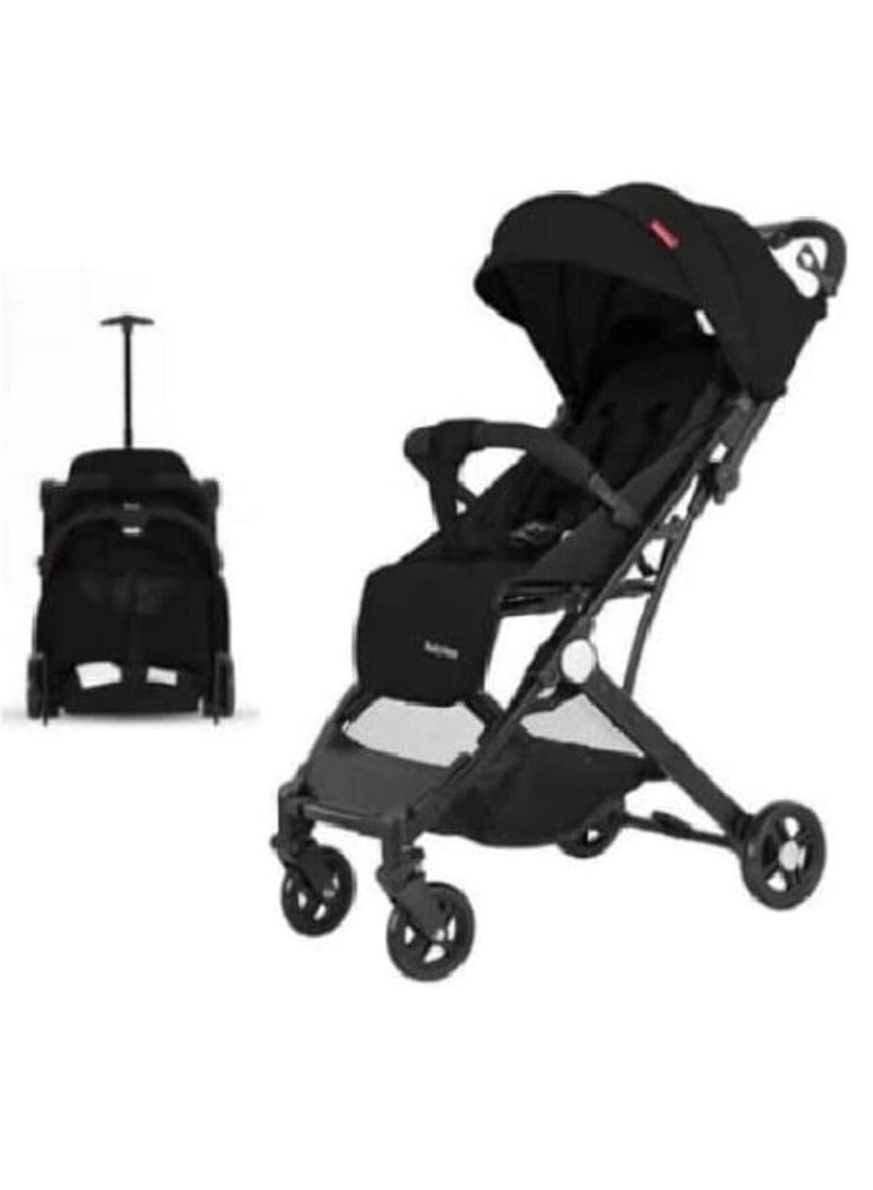 إن تك عربة أطفال للسفر قابلة للطي وخفيفة الوزن من NTECH مدمجة بأربع عجلات للسفر الجوي مع كرسي دفع بيد واحدة مع مقعد قابل للتعديل للاستلقاء للأطفال الصغار (أسود) - Image 1