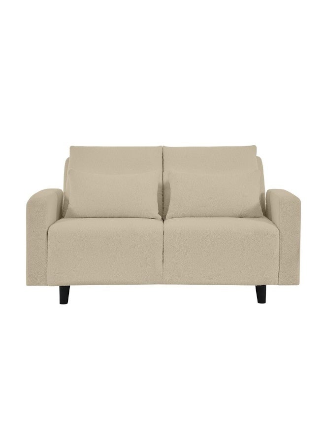 DANUBE HOME Jocson 2 Seater Fabric Sofa Bed | Convertible Sleeping Sofa Bed | Comfortable Living Room Furniture L157xW88xH76cm - Beige - Image 2