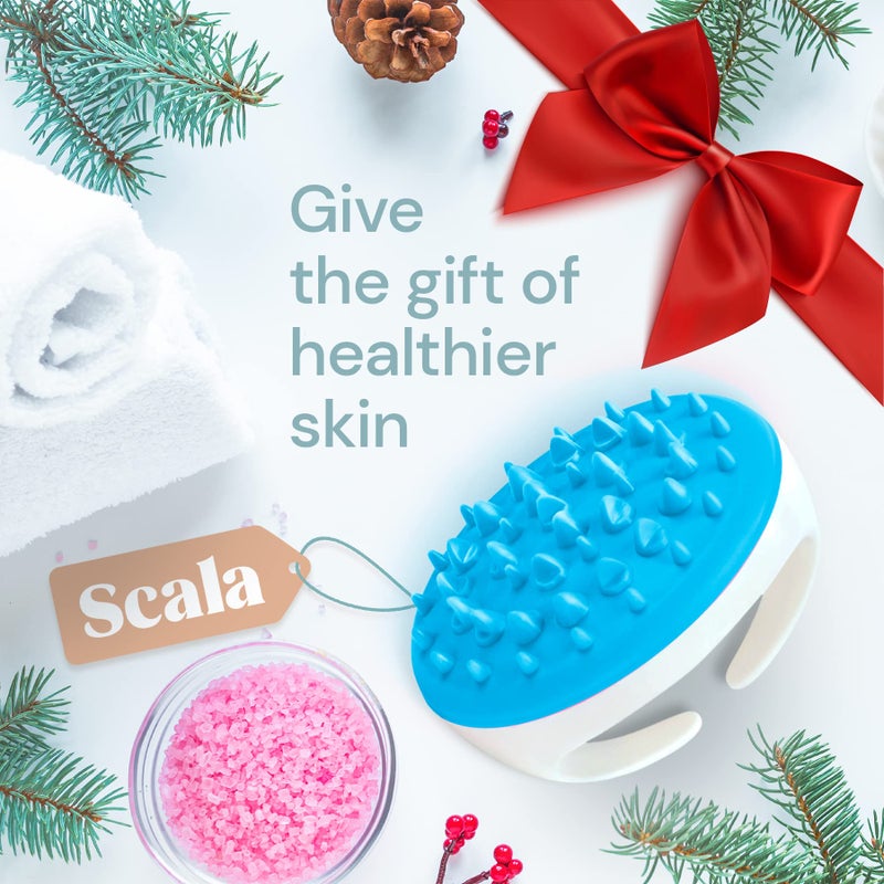 Scala Silicone Anti Cellulite Massager, Body Shower Scrubber, Cellulite Remover - Improve Circulation, Distribute Fat Deposits, Body Massager, Exfoliator, Fat Roller Use with Creams and Oils, Aqua - Image 2