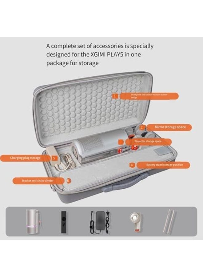 XGIMI MoGo 4 2025 حقيبة حمل صلبة للبروجيكتور مادة PU EVA مقاومة للماء مضادة للصدمات حقيبة إلكترونيات مدمجة - Image 5