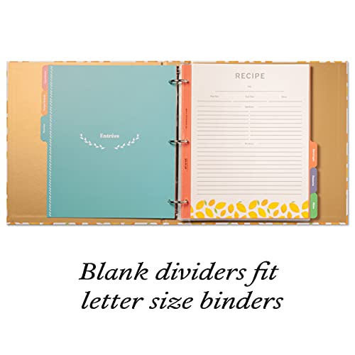 Jot  Mark Jot & Mark Blank Recipe Binder Dividers with Tabs - Six Customizable Organizer Dividers for 8.5"x11" 3-Ring Binders (Rainbow) - Blank Recipe Book - Image 4