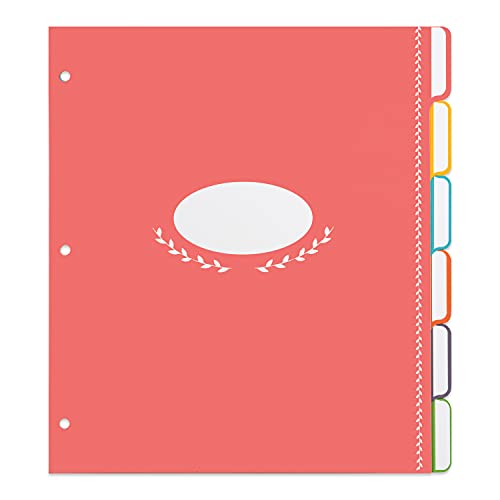 Jot  Mark Jot & Mark Blank Recipe Binder Dividers with Tabs - Six Customizable Organizer Dividers for 8.5"x11" 3-Ring Binders (Rainbow) - Blank Recipe Book - Image 5