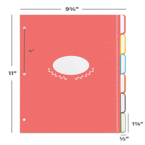 Jot  Mark Jot & Mark Blank Recipe Binder Dividers with Tabs - Six Customizable Organizer Dividers for 8.5"x11" 3-Ring Binders (Rainbow) - Blank Recipe Book - Image 2