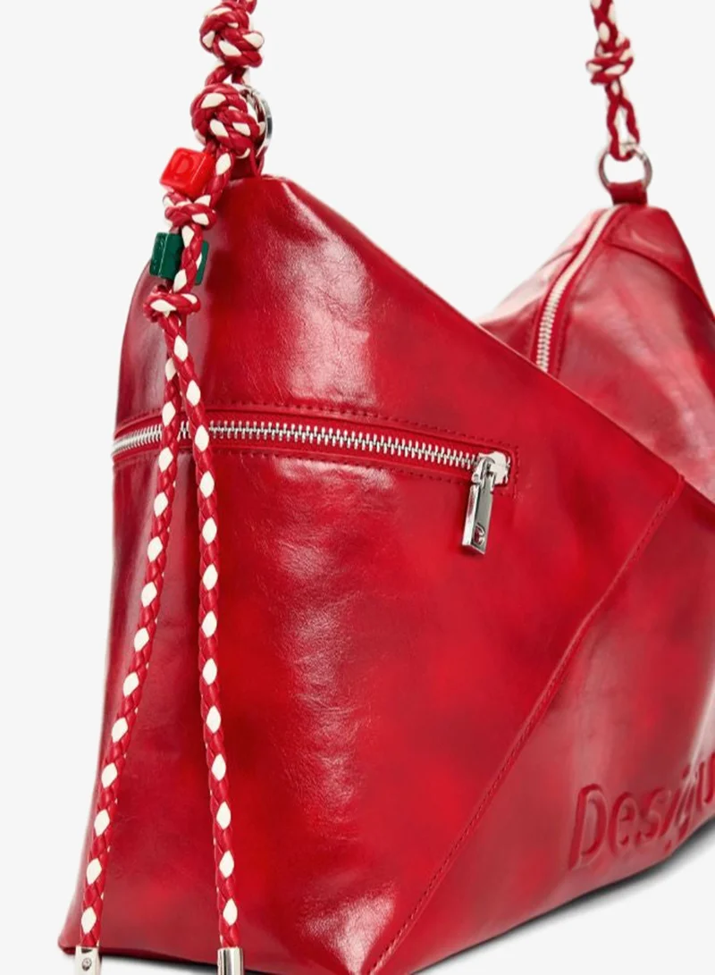 DESIGUAL Red Large logo charm bag for Women | Best Price UAE
