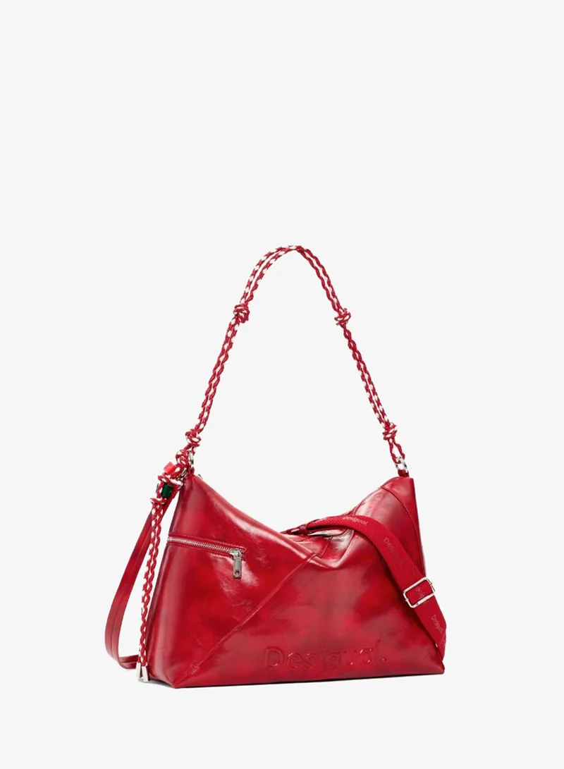 DESIGUAL Red Large logo charm bag for Women | Best Price UAE