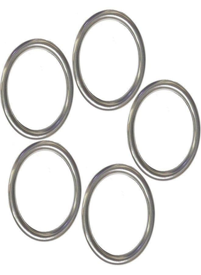AIVOOF 2.8" Metal O-Ring, 5pcs 304 Seamless Welding Stainless Steel Rings Heavy Duty Smooth Solid Multi-Purpose Big Ring for for Crafts, 6mm x 60mm - Image 1