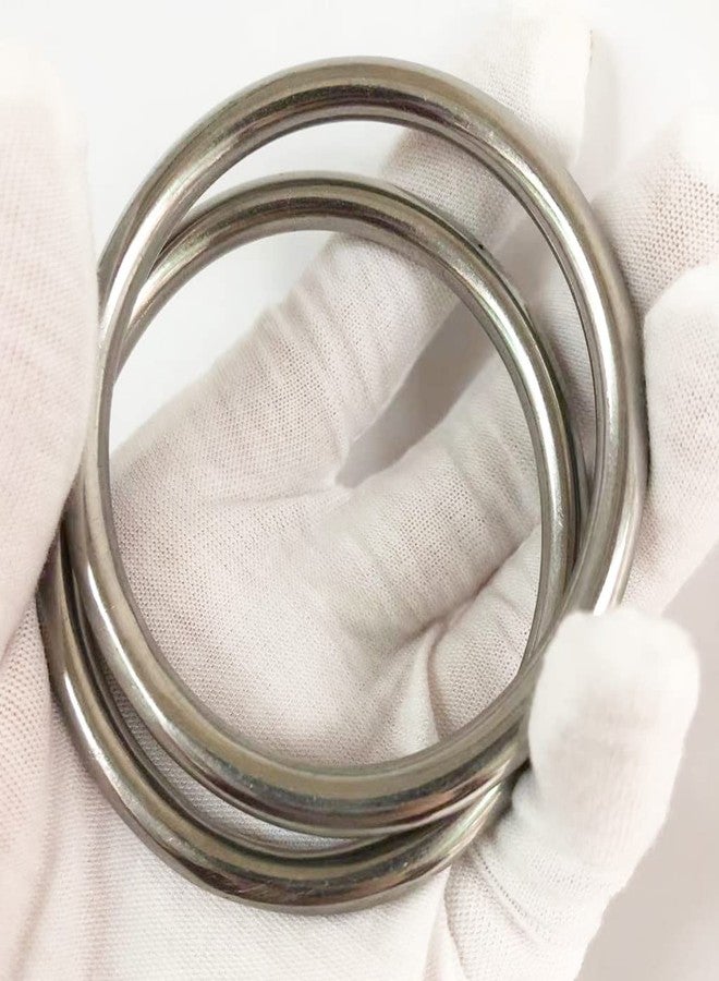 AIVOOF 2.8" Metal O-Ring, 5pcs 304 Seamless Welding Stainless Steel Rings Heavy Duty Smooth Solid Multi-Purpose Big Ring for for Crafts, 6mm x 60mm - Image 2