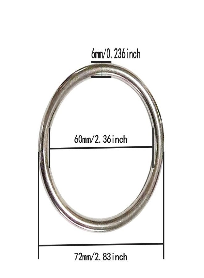 AIVOOF 2.8" Metal O-Ring, 5pcs 304 Seamless Welding Stainless Steel Rings Heavy Duty Smooth Solid Multi-Purpose Big Ring for for Crafts, 6mm x 60mm - Image 5