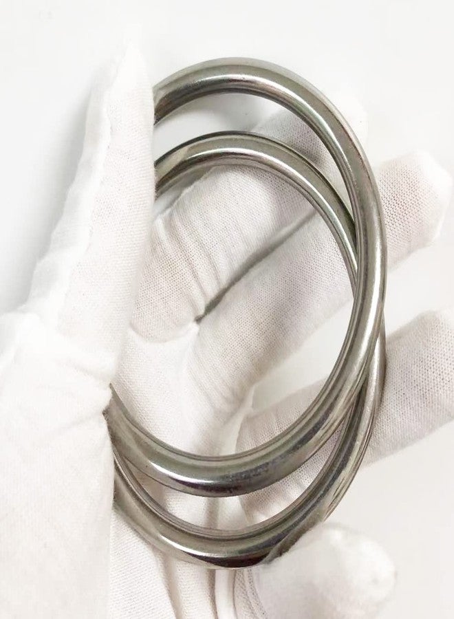 AIVOOF 2.8" Metal O-Ring, 5pcs 304 Seamless Welding Stainless Steel Rings Heavy Duty Smooth Solid Multi-Purpose Big Ring for for Crafts, 6mm x 60mm - Image 3