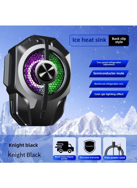 Semiconductor Mobile Phone Cooler S19 Two Modes Ice Cooling Game Tool Hocoolar Brand Lightweight Aviation Aluminum Ice Ceramic-Color:S21 Back Clip Radiator-Knight Black (cost-effective, With Two-speed Adjustment)