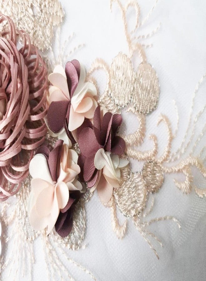 RUINUO 3D Lace Beads Flower Applique Patches Sew on Patches Floral Embroidered Appliques Colorful Sewing Wedding Dress Handmade Decor Rose - Image 5
