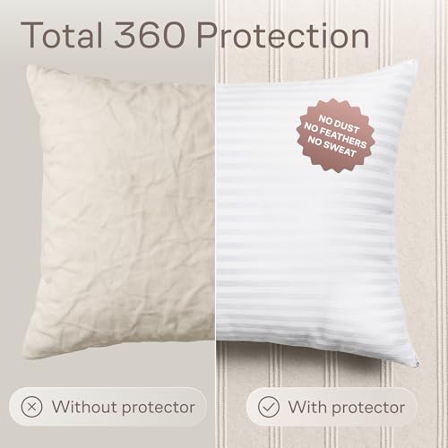 Niagara Sleep Solution Set of 4 Pillow Protectors with Zipper Standard Size - 100% Resistant to Stains, Dust & Dirt - Washable Covers for Increased Pillow Lifespan - Image 3