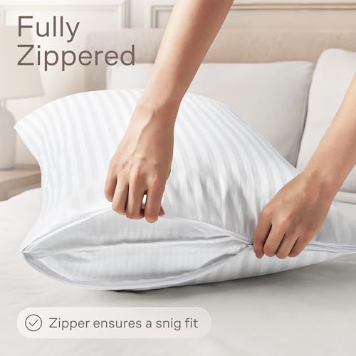 Niagara Sleep Solution Set of 4 Pillow Protectors with Zipper Standard Size - 100% Resistant to Stains, Dust & Dirt - Washable Covers for Increased Pillow Lifespan - Image 4