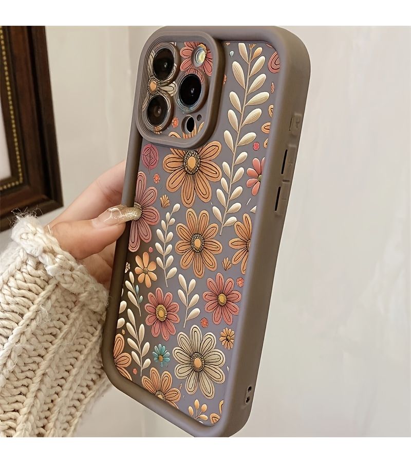 Phone Case For iPhone 12 Pro Max Full Screen Floral Pattern Protection Against Drops Scratches Shattered Screens Comfortable Grip Mixed Color 1 - Image 4