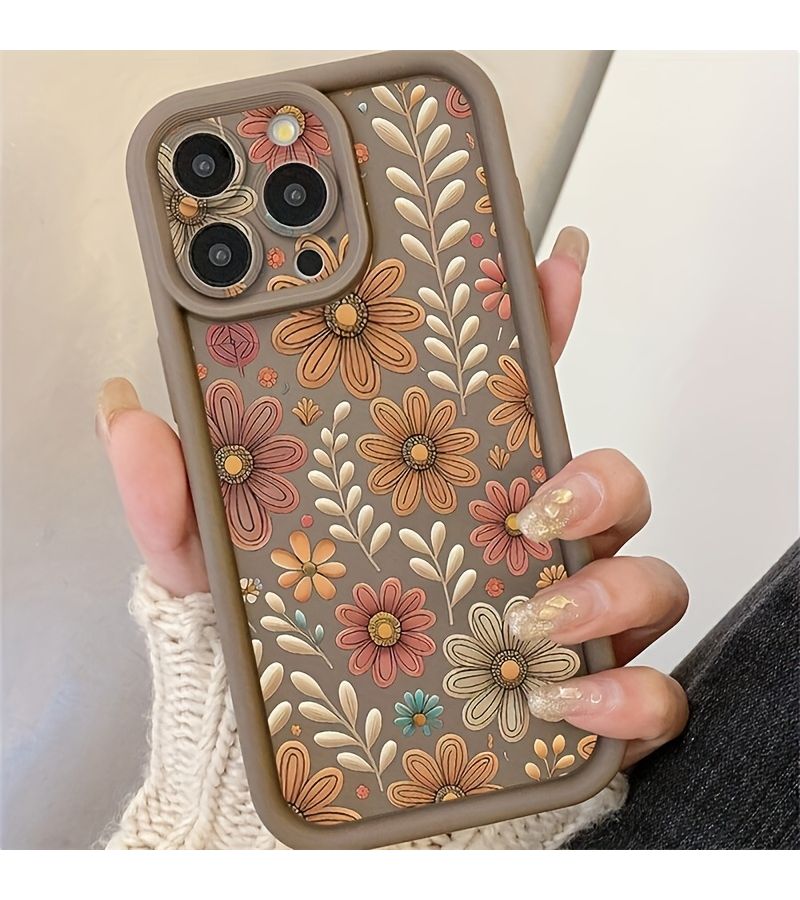 Phone Case For iPhone 12 Pro Max Full Screen Floral Pattern Protection Against Drops Scratches Shattered Screens Comfortable Grip Mixed Color 1 - Image 2