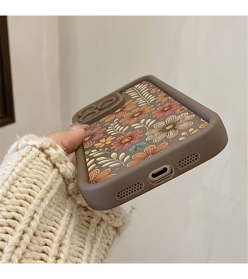 Phone Case For iPhone 12 Pro Max Full Screen Floral Pattern Protection Against Drops Scratches Shattered Screens Comfortable Grip Mixed Color 1 - Image 5
