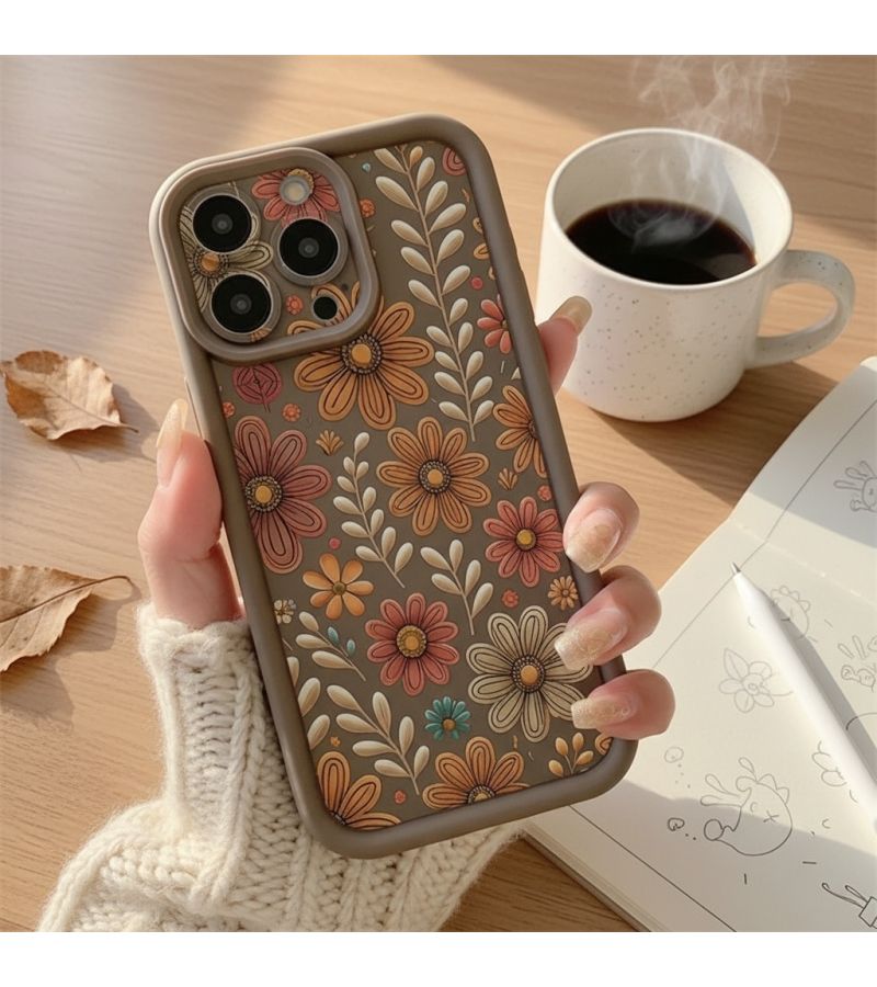 Phone Case For iPhone 12 Pro Max Full Screen Floral Pattern Protection Against Drops Scratches Shattered Screens Comfortable Grip Mixed Color 1 - Image 3