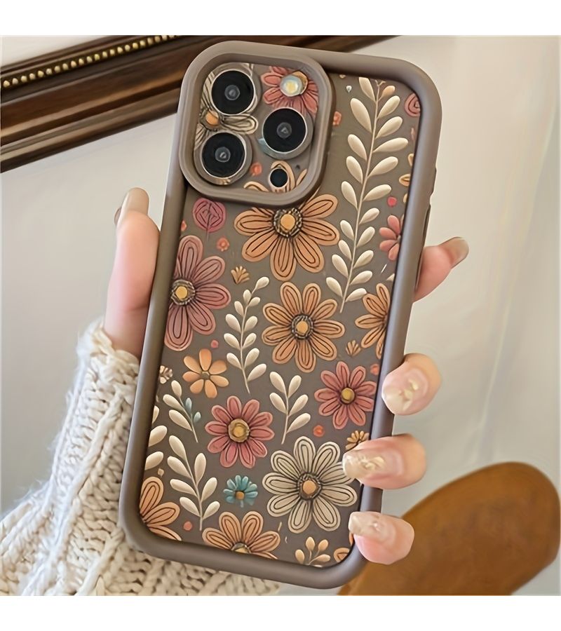 Phone Case For iPhone 12 Pro Max Full Screen Floral Pattern Protection Against Drops Scratches Shattered Screens Comfortable Grip Mixed Color 1 - Image 1