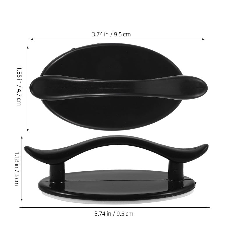 Black Self Adhesive Cabinet Handles 2pcs Peel Stick No Drill Door Pulls Universal - Image 3