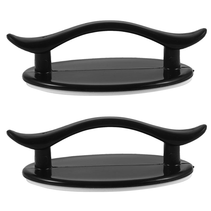 Black Self Adhesive Cabinet Handles 2pcs Peel Stick No Drill Door Pulls Universal - Image 2