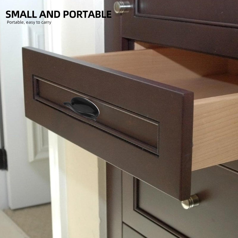 Black Self Adhesive Cabinet Handles 2pcs Peel Stick No Drill Door Pulls Universal - Image 5